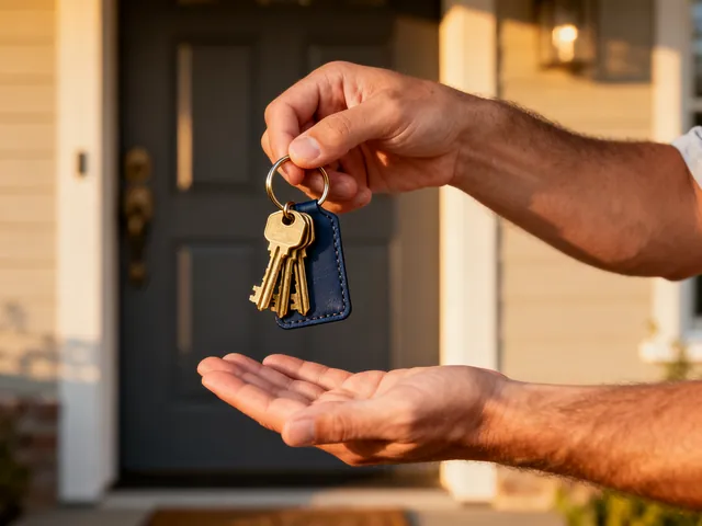 House keys being handed to a new homeowner